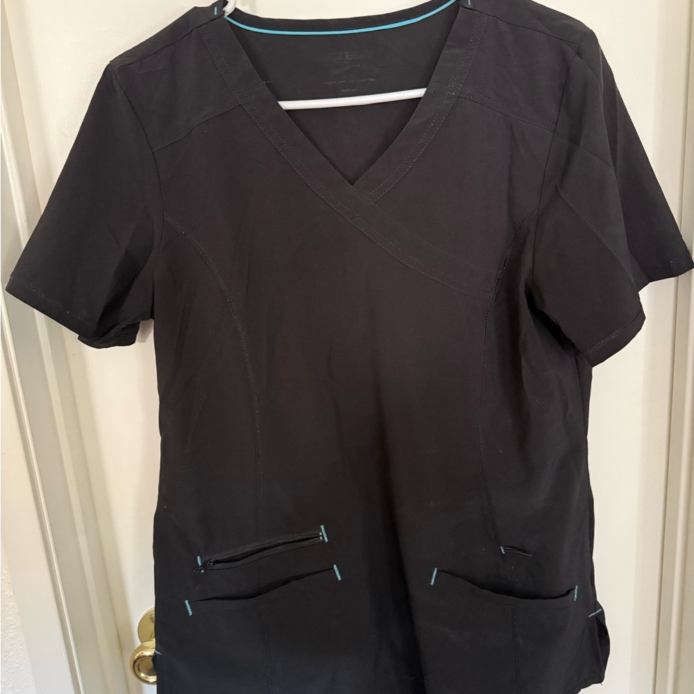 Source Unknown Black V-Neck Short Sleeve Top